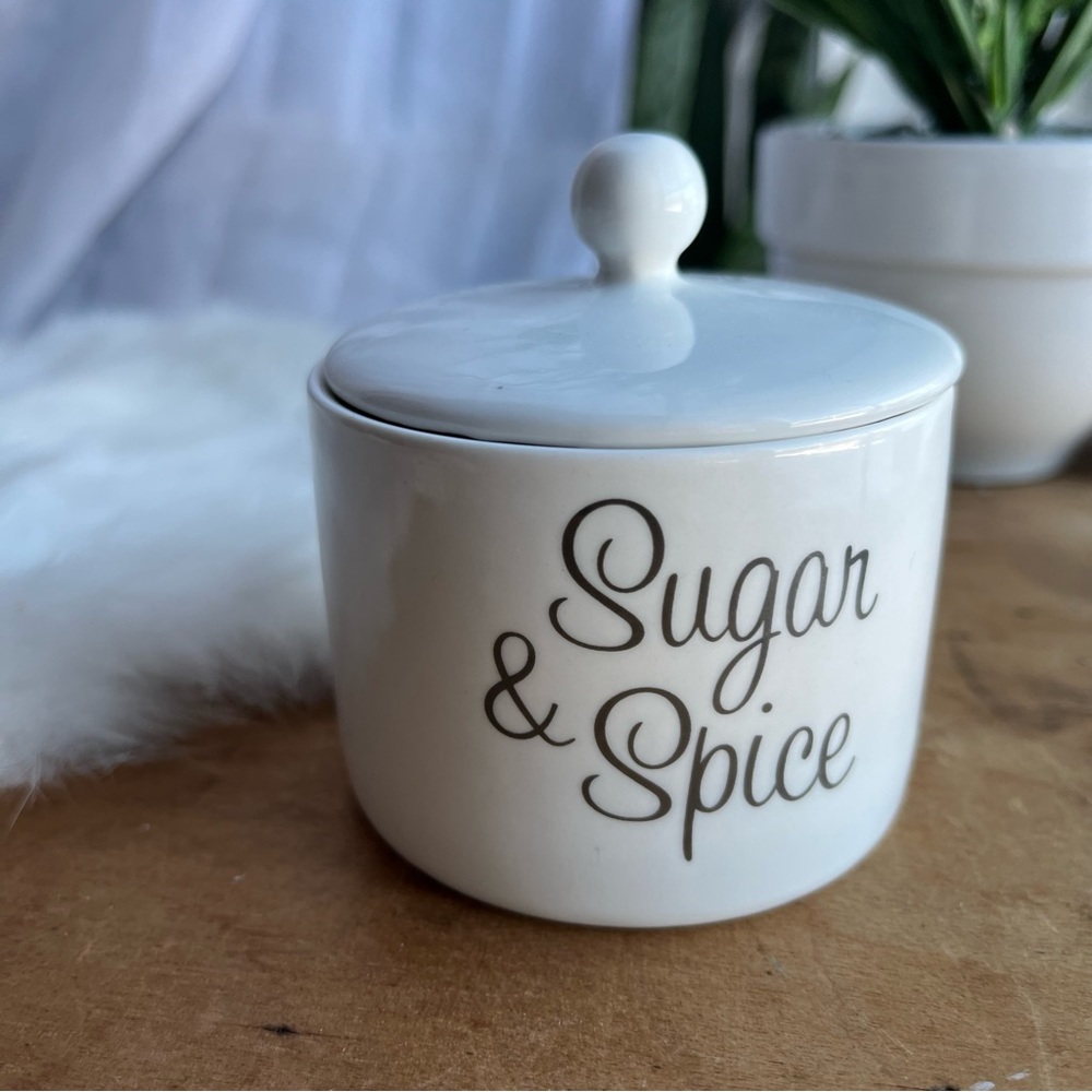 Kate Aspen Ceramic Sugar Bowl With Lid, Sugar & Spice and Everything Nice